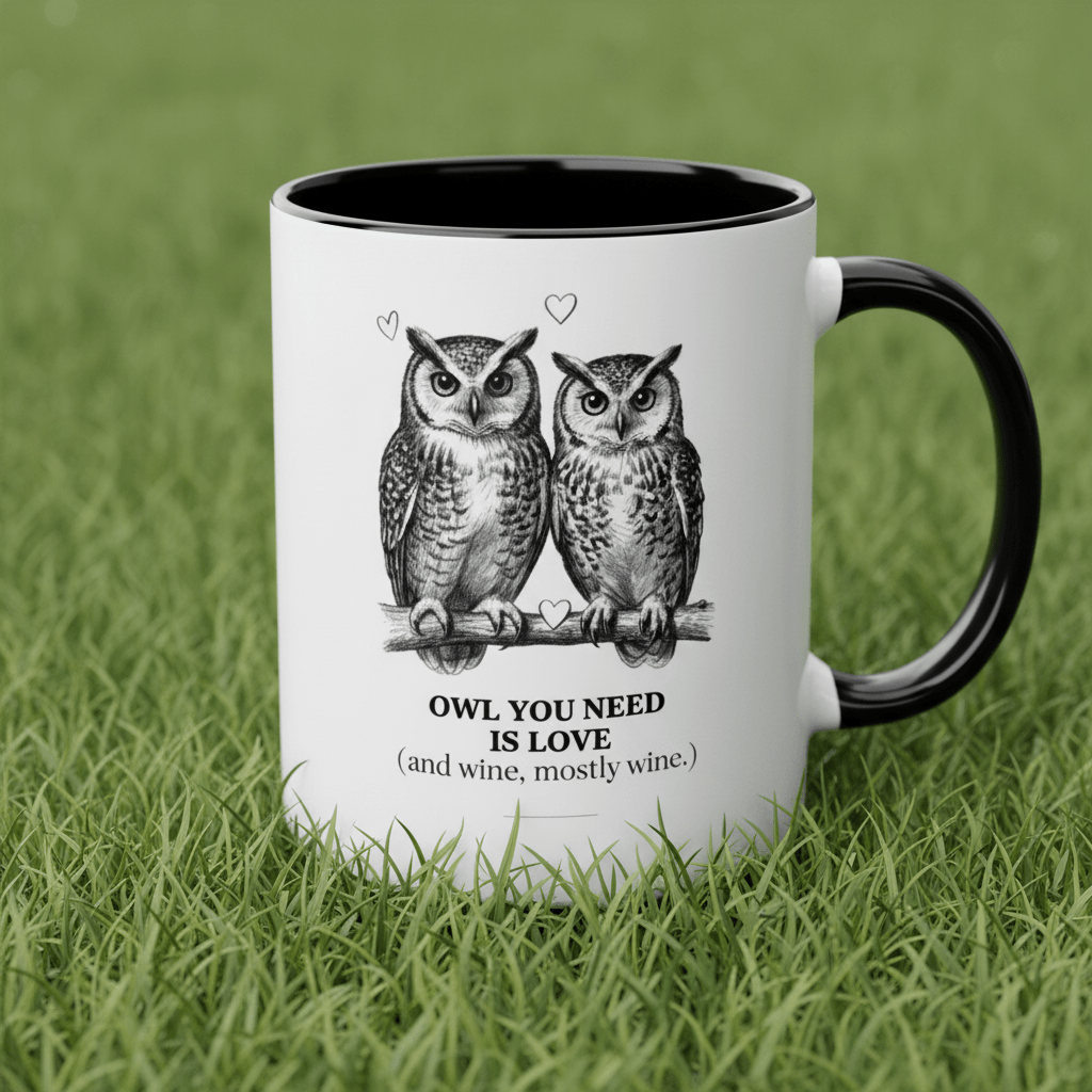 Owl You Need Is Love Mug | Funny Couples Coffee Cup | Romantic Gift for Her - AlleyCrafters