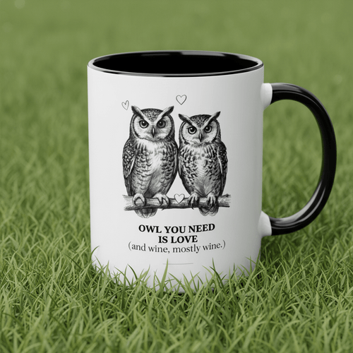 Owl You Need Is Love Mug | Funny Couples Coffee Cup | Romantic Gift for Her - AlleyCrafters