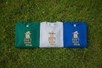 Sloth graphic sweatshirt set (dark green, gray, blue) with "Don't Rush Me" text