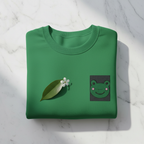 Irish green embroidered frog sweatshirt with crew neck and chest square patch.