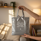Grey Bag Cellophane Silver Bow