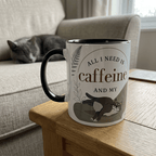 Personalised Cat Photo Mug – All I Need Is Caffeine and My Cat - #AlleyCrafters