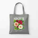 Personalised Floral Tote Bag | Custom Name, Text & Date | Choose Rose Colours | Eco Gift - Alley Crafters