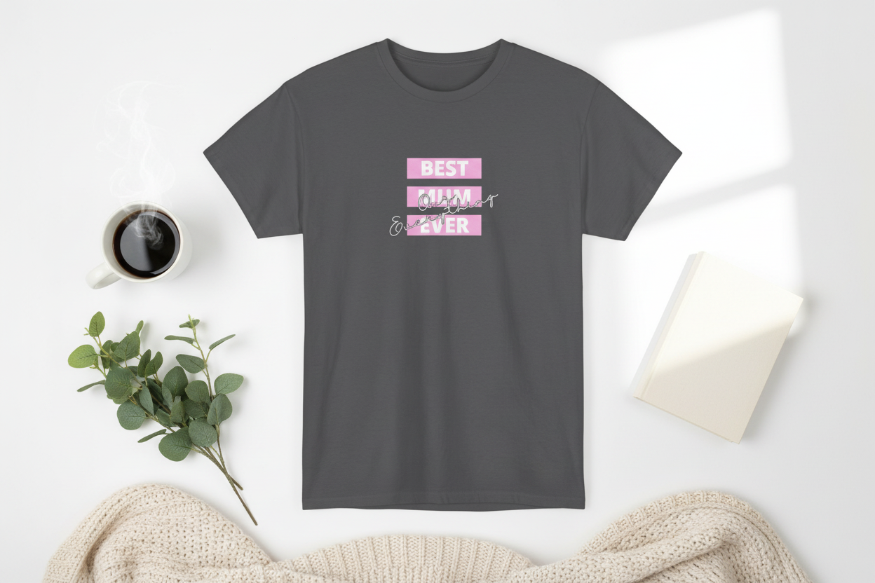 Grey T-Shirt with Coffee and Eucalyptus