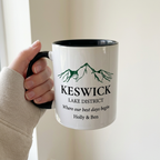 Handheld Keswick mug with Where our best days begin and Holly & Ben