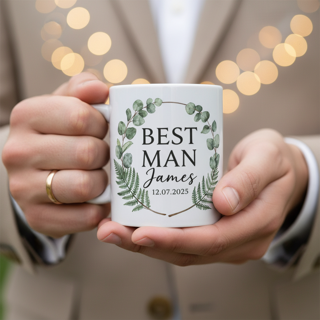 Hands holding mug