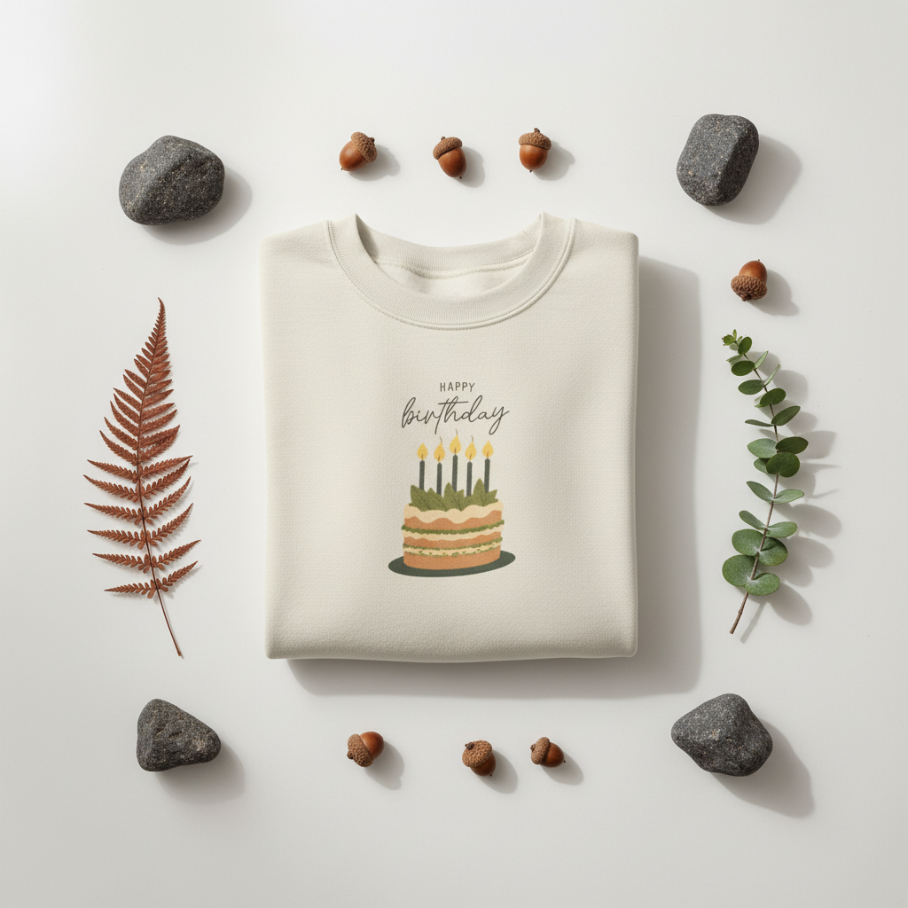 Happy Birthday Cake Flat Lay 3