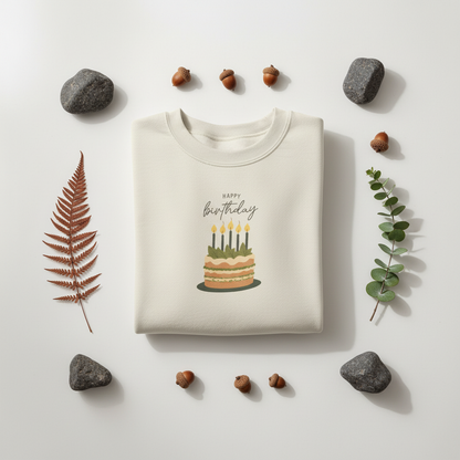 Happy Birthday Cake Flat Lay 3