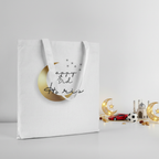 Happy Eid Haris White Tote - Clean Background with Eid & Boy Toys