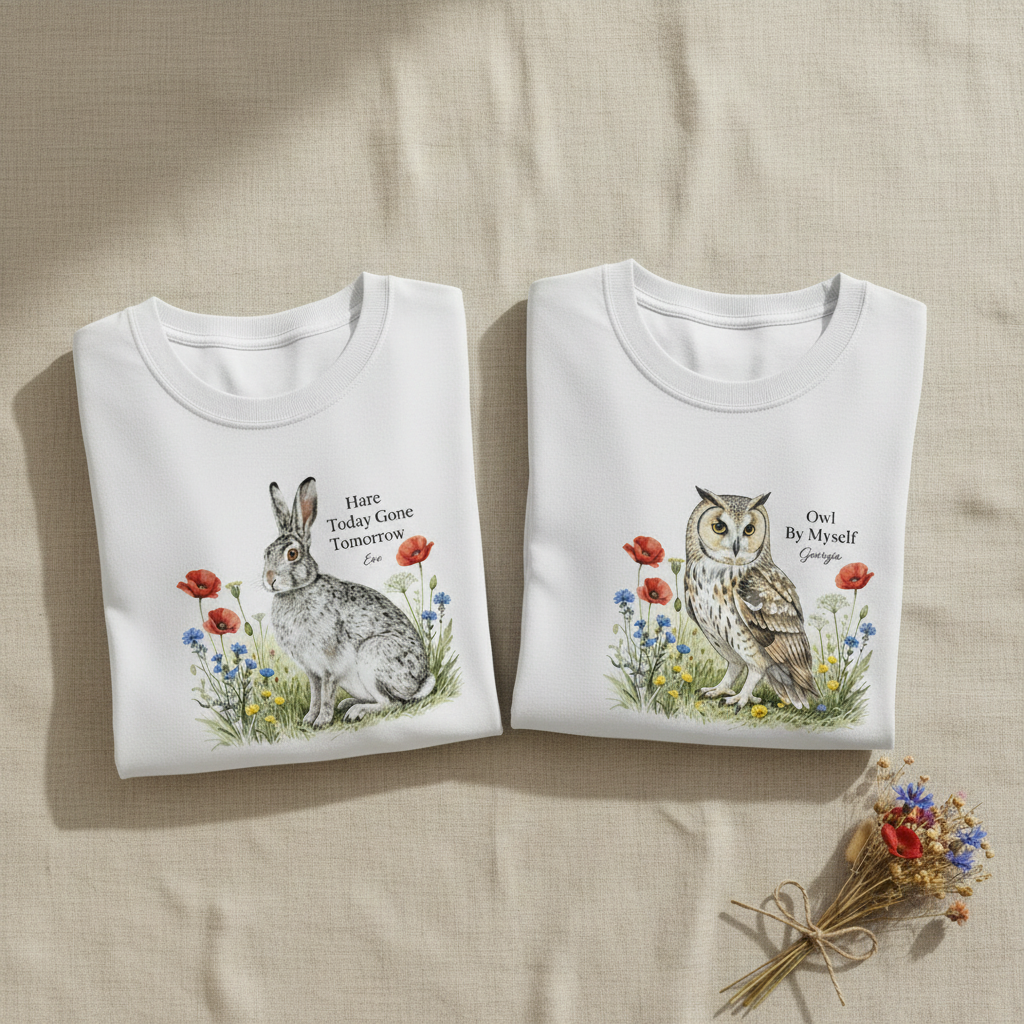 Hare Today & Owl By Myself folded together
