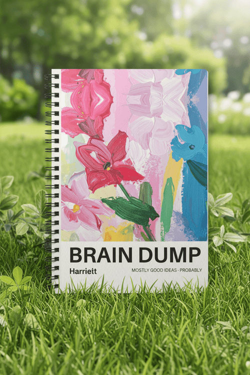 Brain Dump A5 Notebook – Mostly Good Ideas Floral Journal - AlleyCrafters