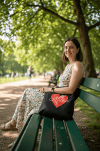Personalised Heart Tote Bag | Custom Name Cotton Tote | Gift for Her UK - AlleyCrafters