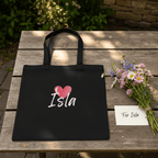 Personalised Heart Tote Bag | Custom Name Cotton Tote | Gift for Her UK - AlleyCrafters