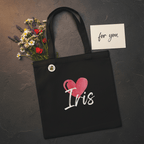 Personalised Heart Tote Bag | Custom Name Cotton Tote | Gift for Her UK - AlleyCrafters