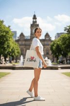 Personalised Heart Tote Bag | Custom Name Cotton Tote | Gift for Her UK - AlleyCrafters