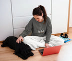 Dog Lover Crewneck Sweatshirt — Minimal Line Art Puppy Design - Alley Crafters