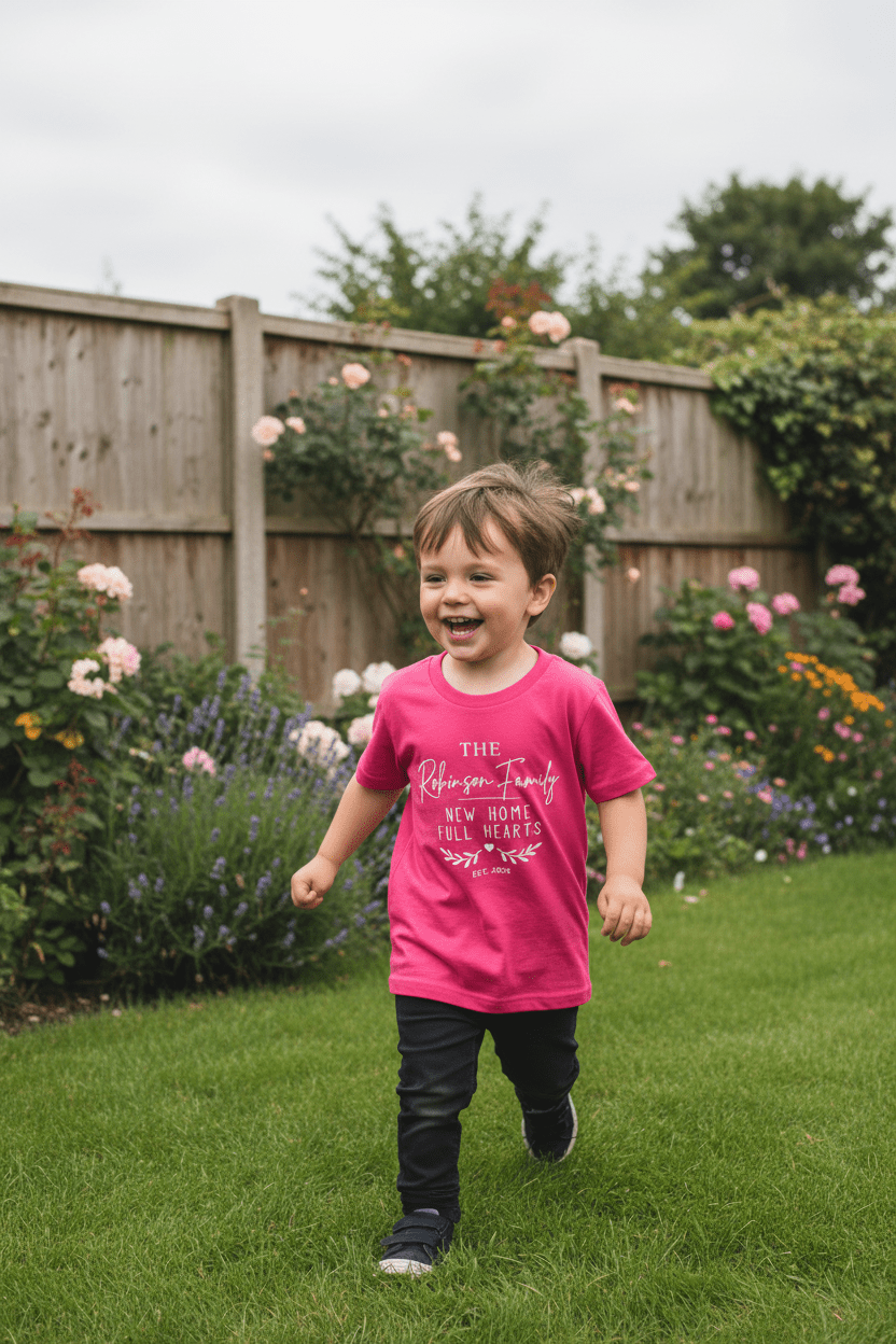 Kids' Personalised 'The [Name] Family' New Home Tee | Housewarming Gift - AlleyCrafters