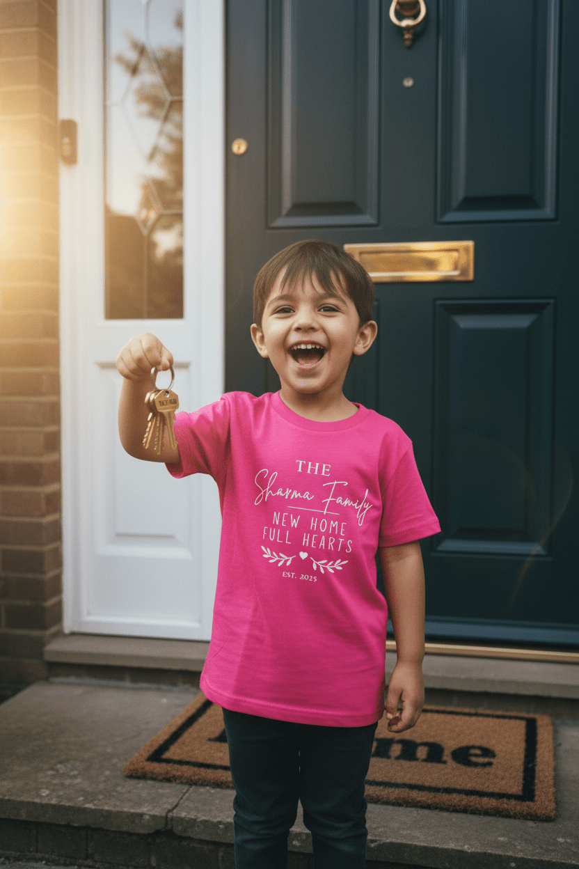 Kids' Personalised 'The [Name] Family' New Home Tee | Housewarming Gift - AlleyCrafters