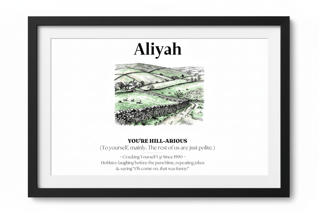 Personalised Framed Canvas Print — Funny Hill-Arrious Poem Art - AlleyCrafters