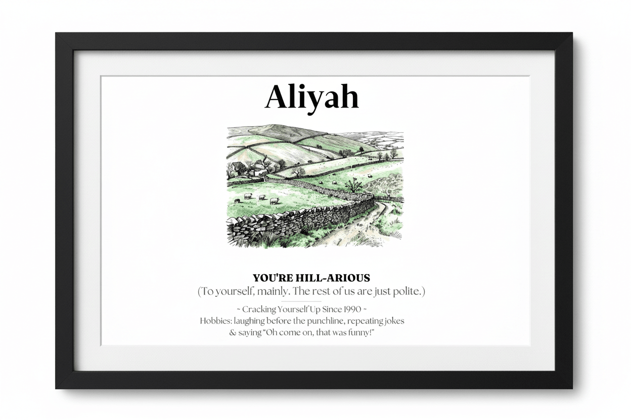 Personalised Framed Canvas Print — Funny Hill-Arrious Poem Art - AlleyCrafters