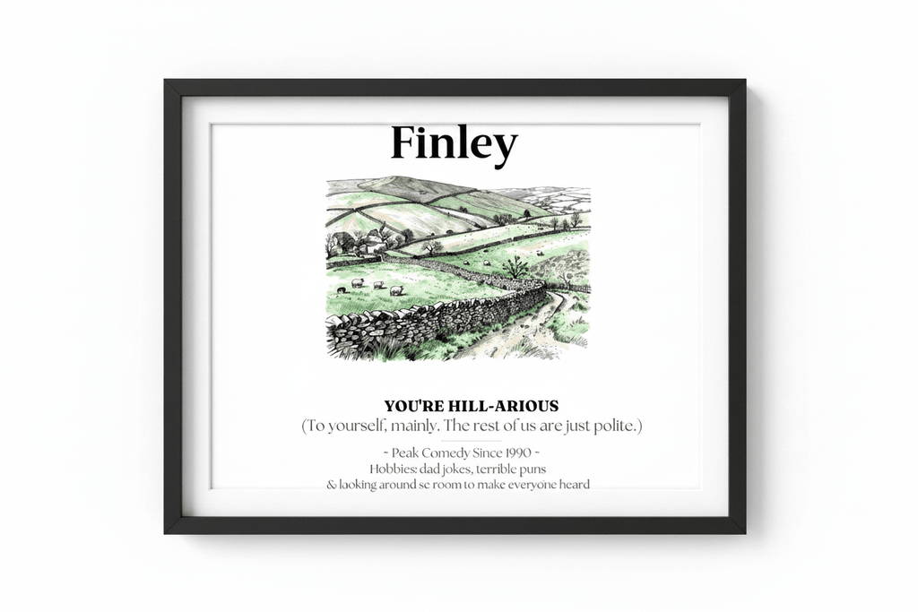 Personalised Framed Canvas Print — Funny Hill-Arrious Poem Art - AlleyCrafters
