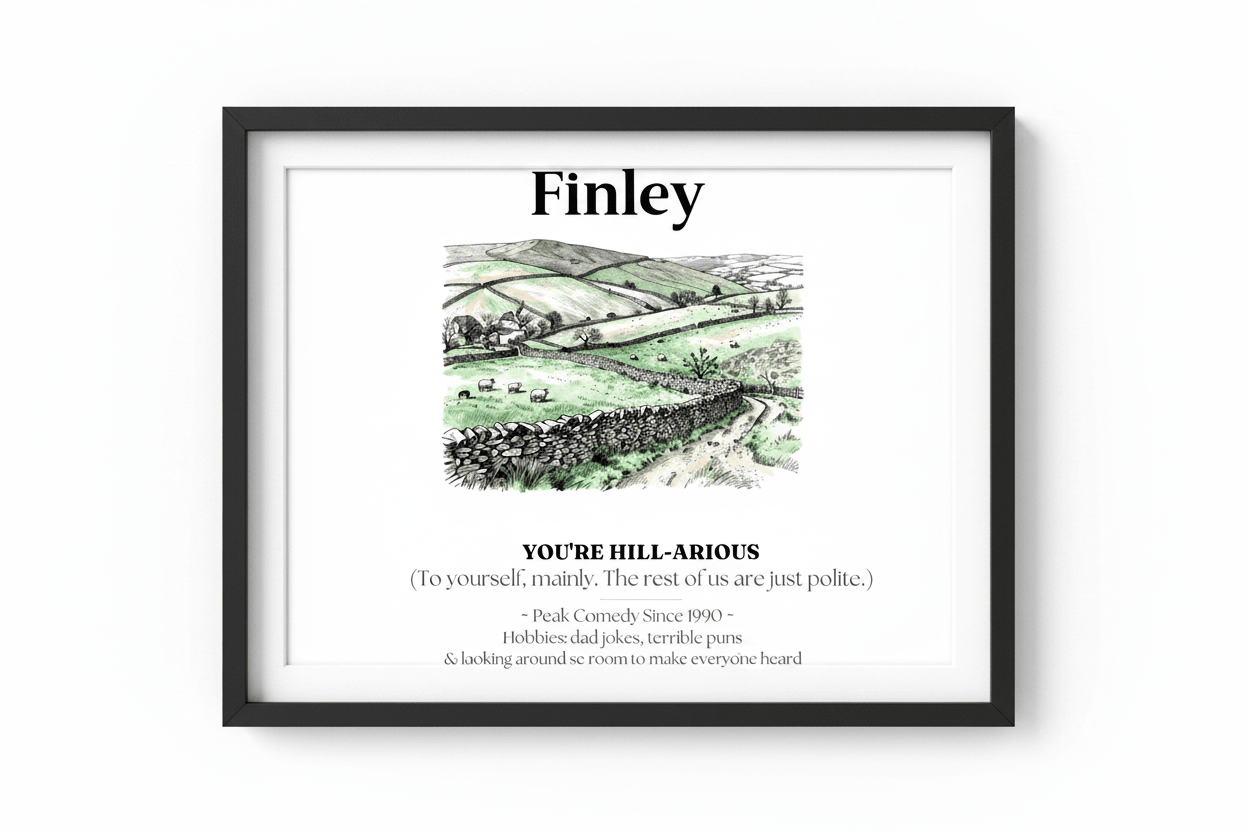 Personalised Framed Canvas Print — Funny Hill-Arrious Poem Art - AlleyCrafters