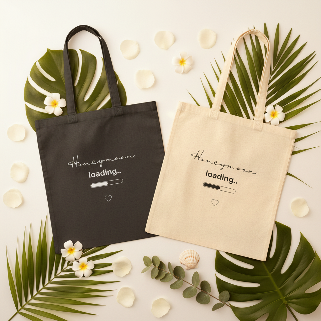 Honeymoon Loading Tote Bags — Nature Lifestyle Mockup
