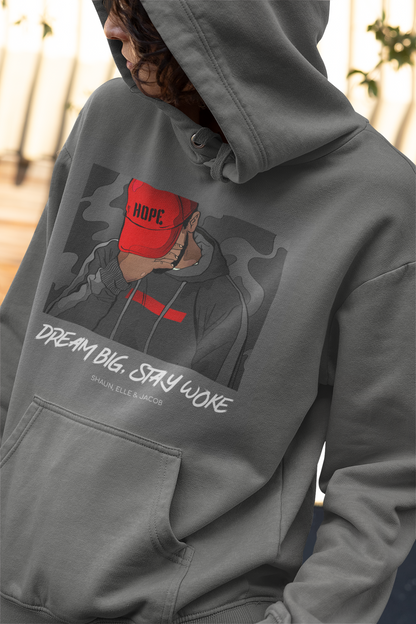 Hoodie Unisex- 'Dream Big Stay Woke' Inspirational Design