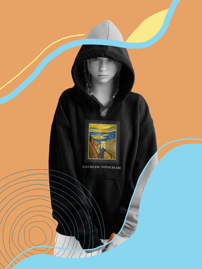 Hoodie - Ice Cream You Scream The Scream Painting Meme Design