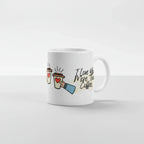 White ceramic coffee mug with heart coffee illustration and cursive 'I Love You More Than Coffee.'