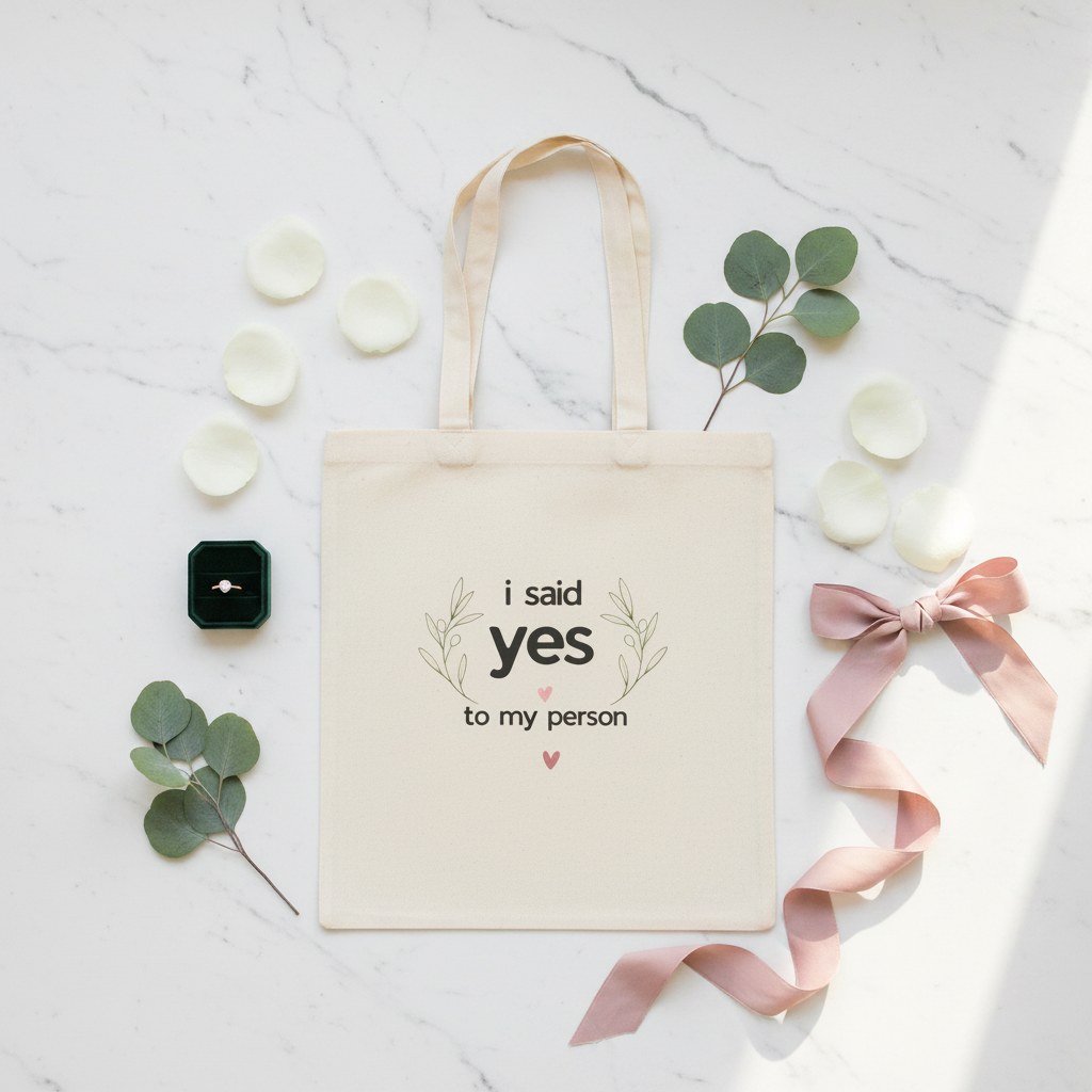 I Said Yes Tote - Flat Lay Marble