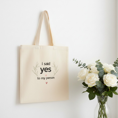 I Said Yes Tote - Roses White Wall