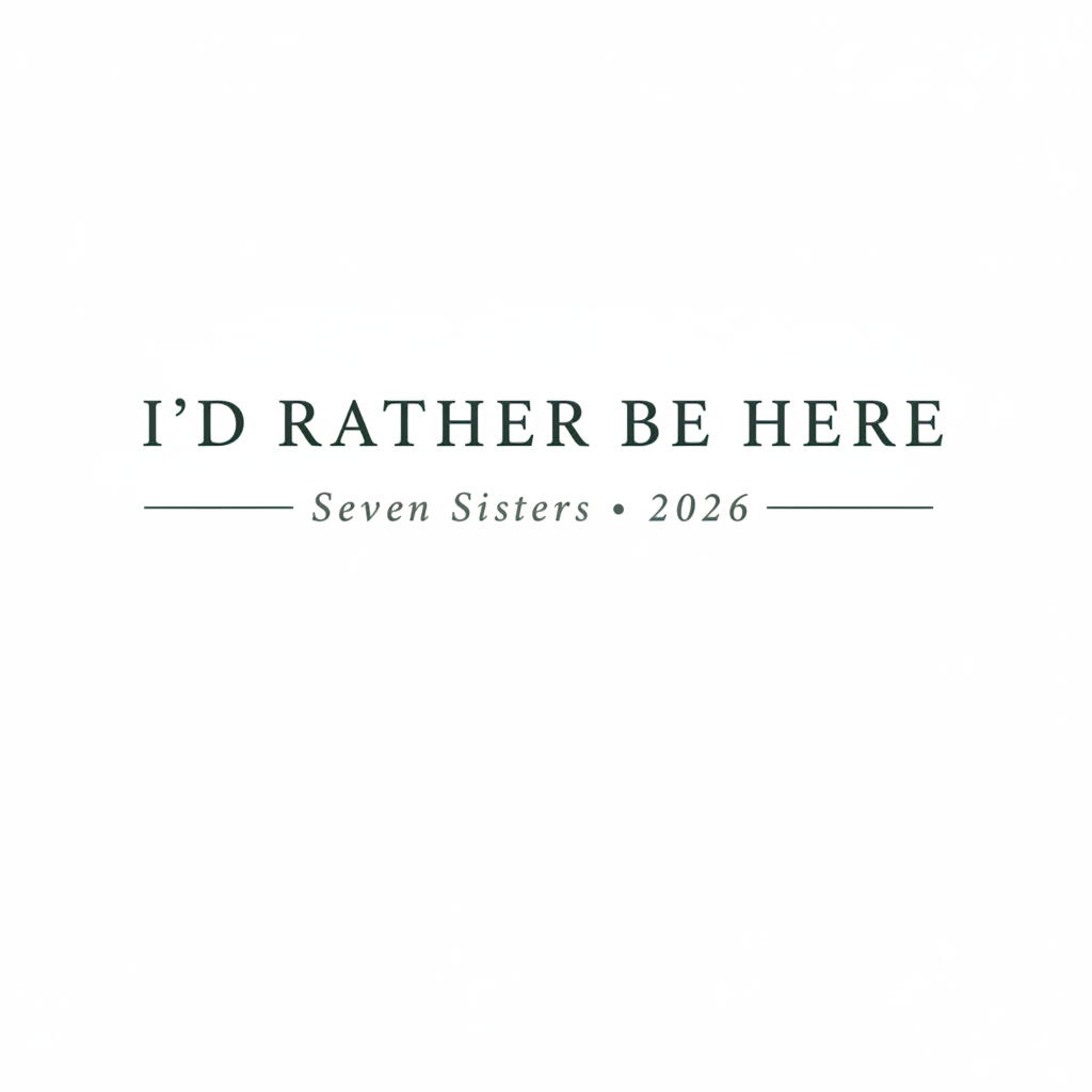 I'd Rather Be Here — Seven Sisters typography design
