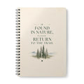 Ivory nature notebook with spiral binding and “If Found in Nature, Please Return to the Trail” cover.