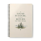 Ivory nature notebook with spiral binding and “If Found in Nature, Please Return to the Trail” cover.