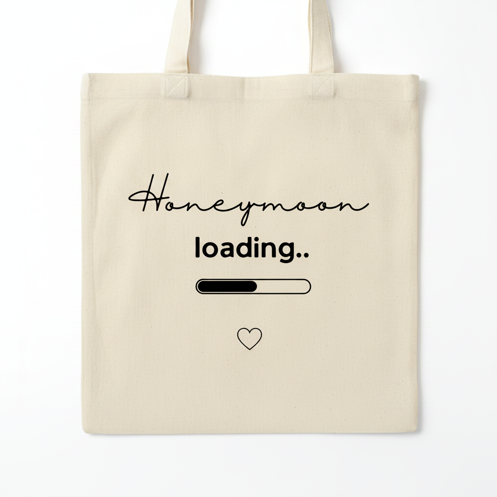 Honeymoon Loading tote bag in Natural canvas