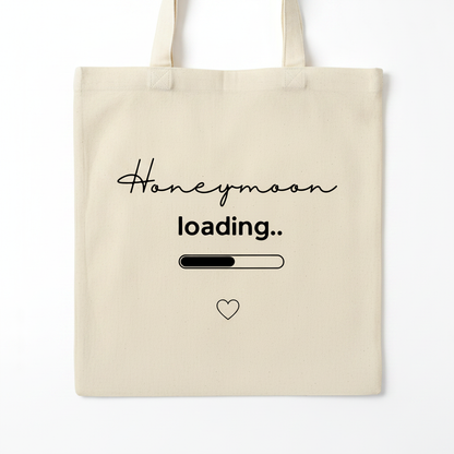 Honeymoon Loading tote bag in Natural canvas