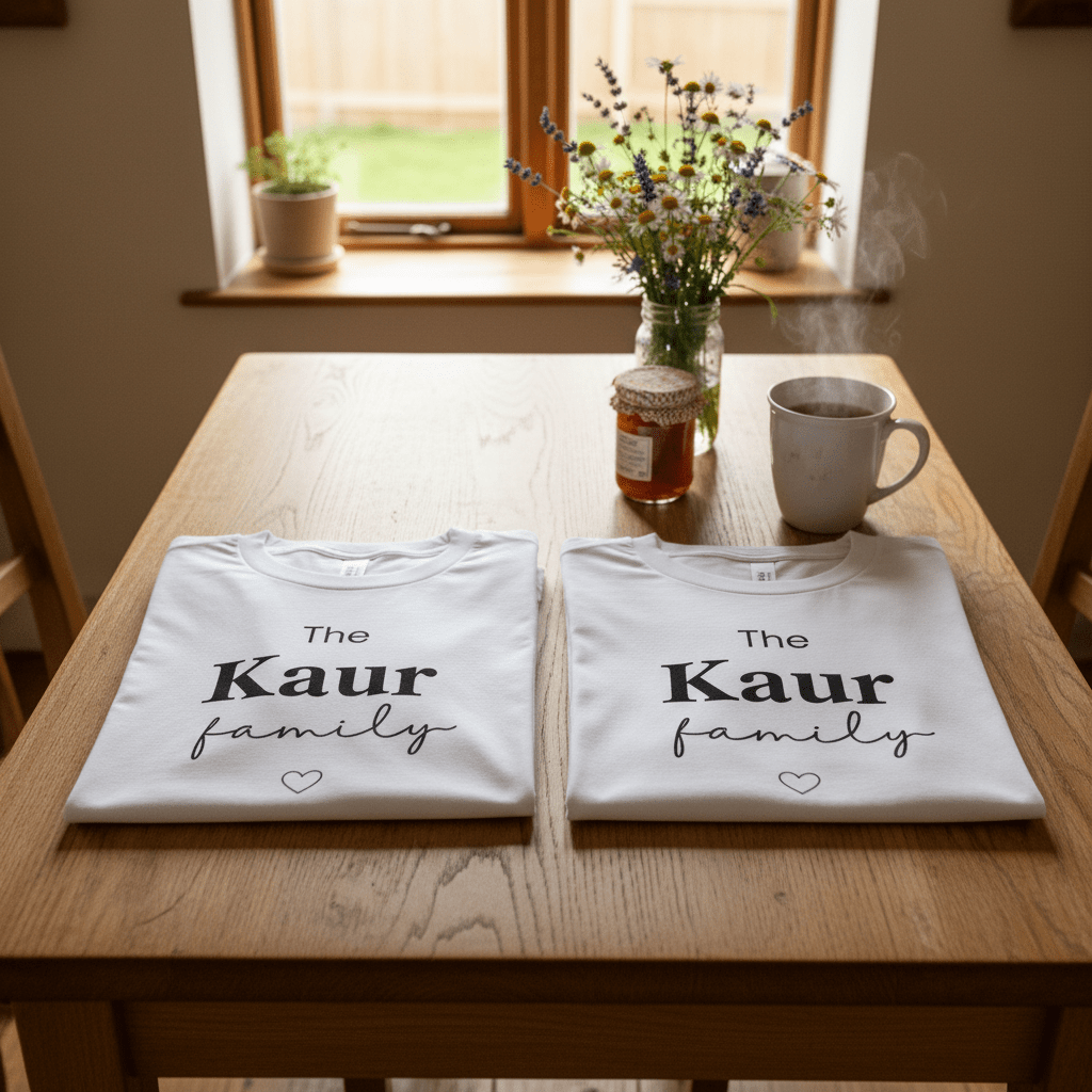 Family T-Shirt | Personalised Script Tee | Custom Last Name Gift - AlleyCrafters