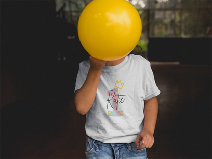 Colourful Crown One Birthday Tee for Infants