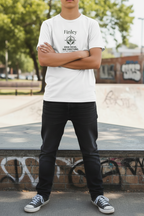 Kids' Compass Tee — White, Centred Design, Different Pose