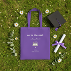 Lavender tote — Maya grass flat lay