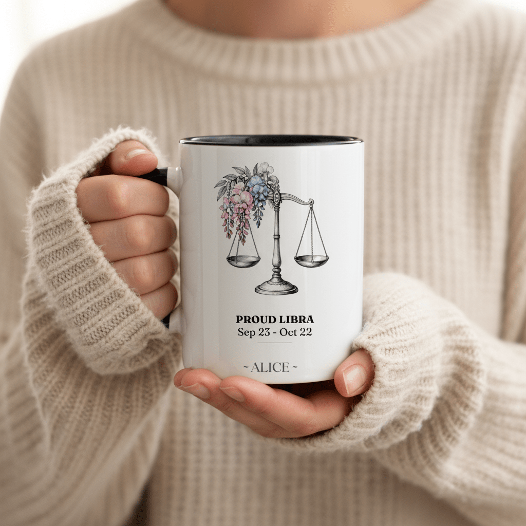 Personalised Zodiac Mug | Star Sign Birthday Gift | Custom Name & Birth Month - AlleyCrafters