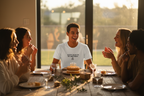 White T-shirt on a person with small chest text: “KEEP CALM IT’S MY BIRTHDAY”.
