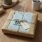 Light blue kraft wrapped