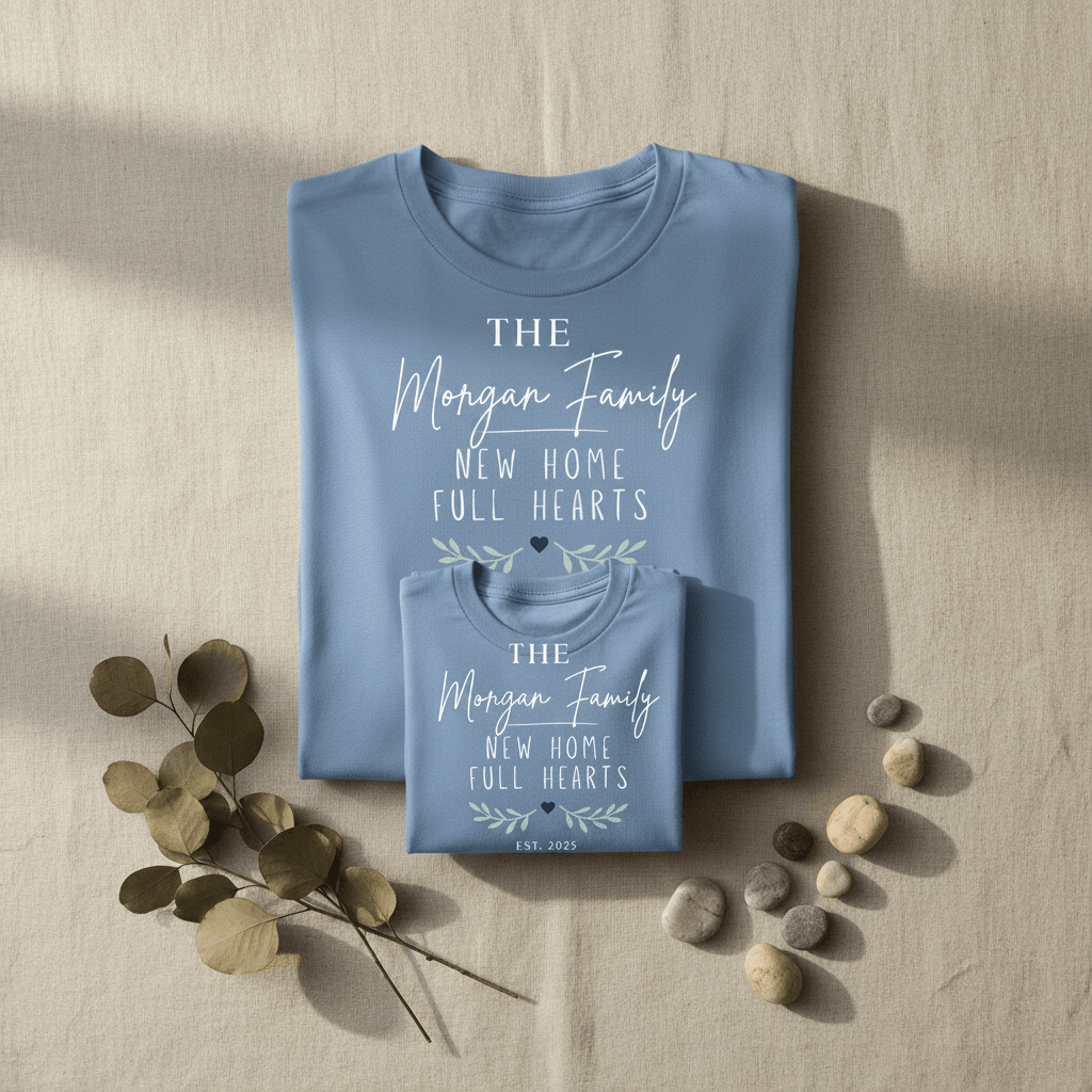 Personalised 'The [Name] Family' New Home T-Shirt | Housewarming Gift - AlleyCrafters