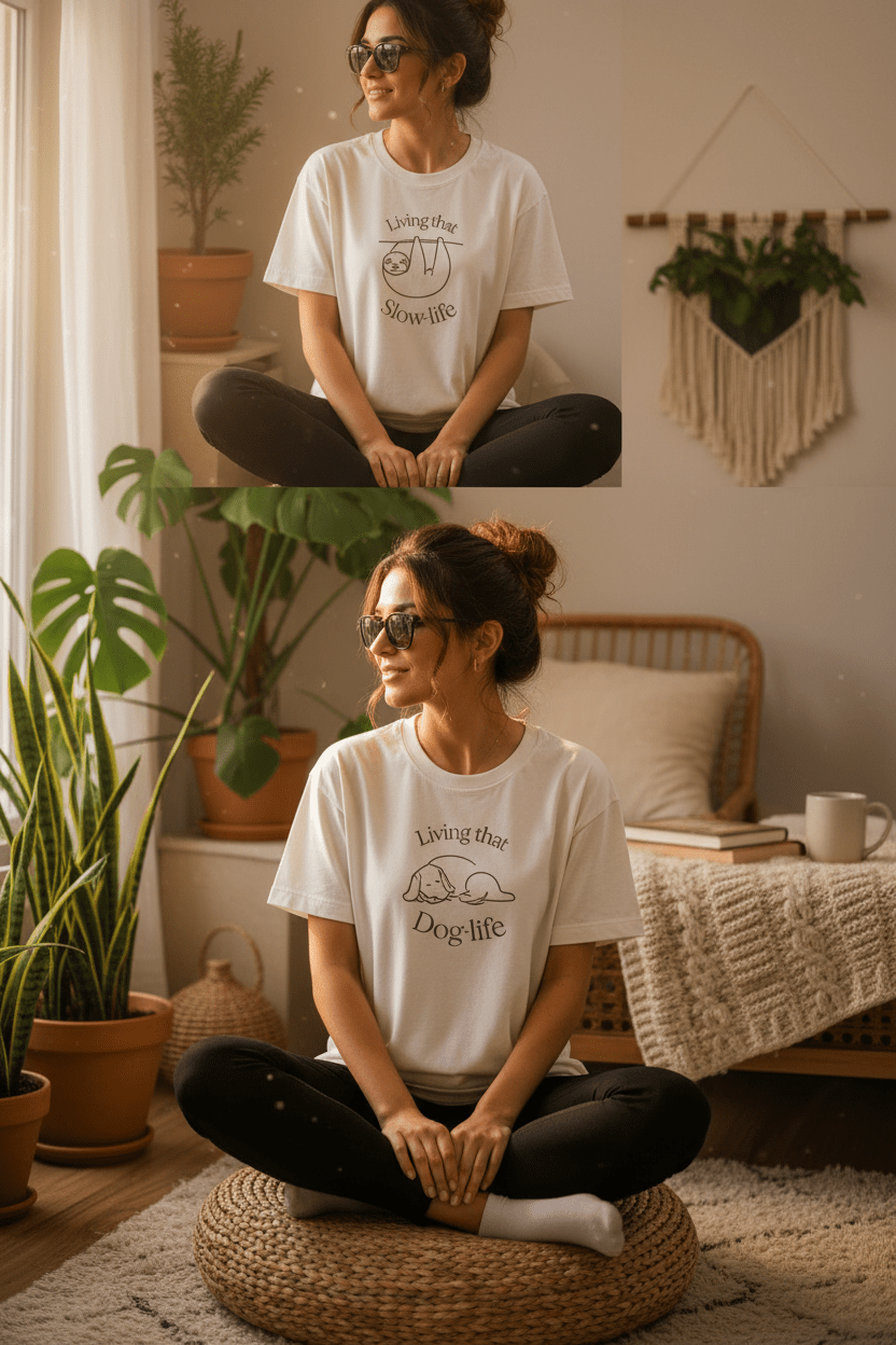 Living That Life T-Shirt | Slow Life, Plant Life, Cat Life & Dog Life - AlleyCrafters