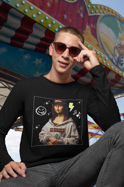 Streetwear Long Sleeve Tee - Mona Lisa Design