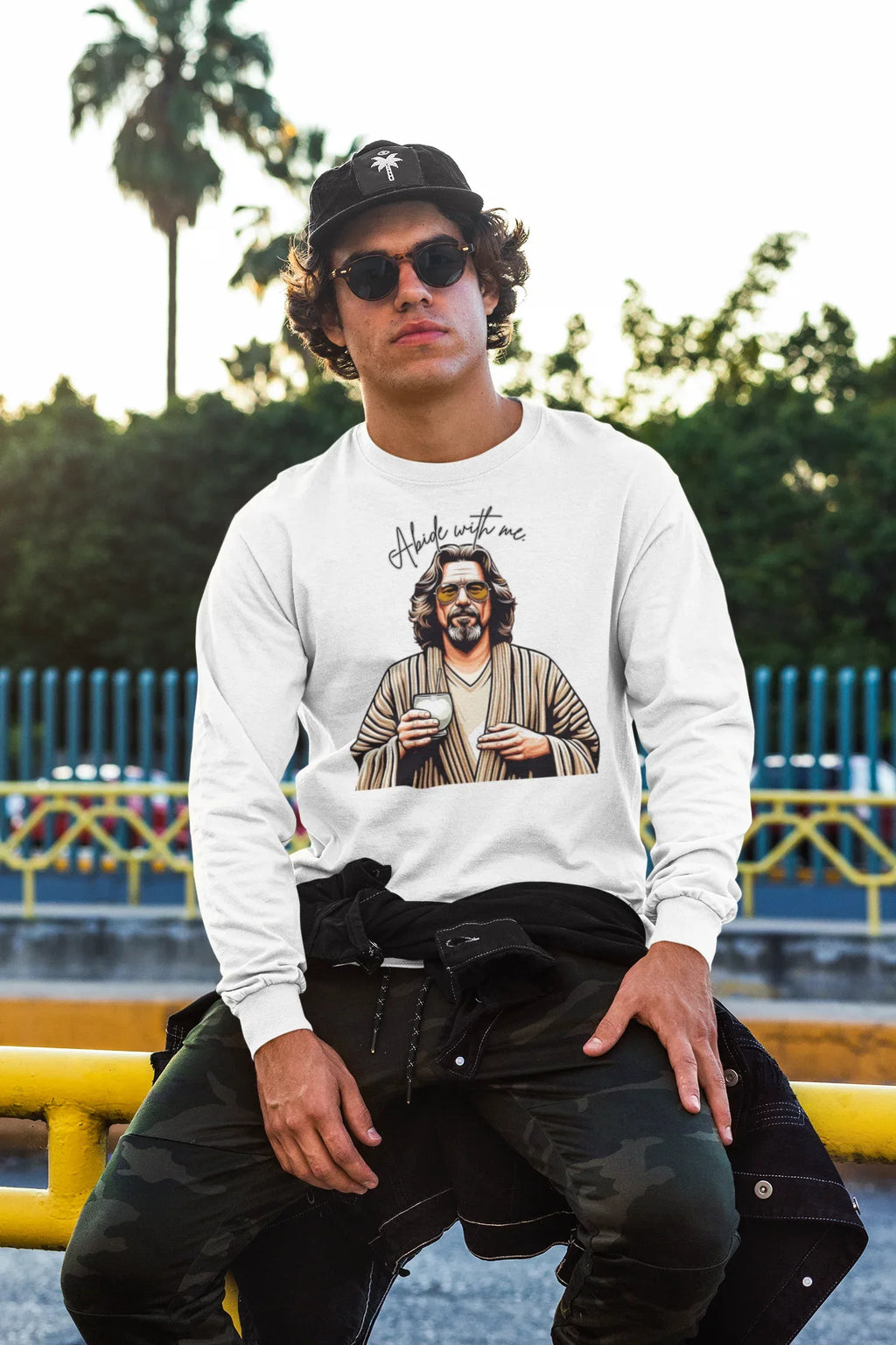 Long Sleeve Tee - Abide with Me Inspirational T-Shirt - Alley Crafters