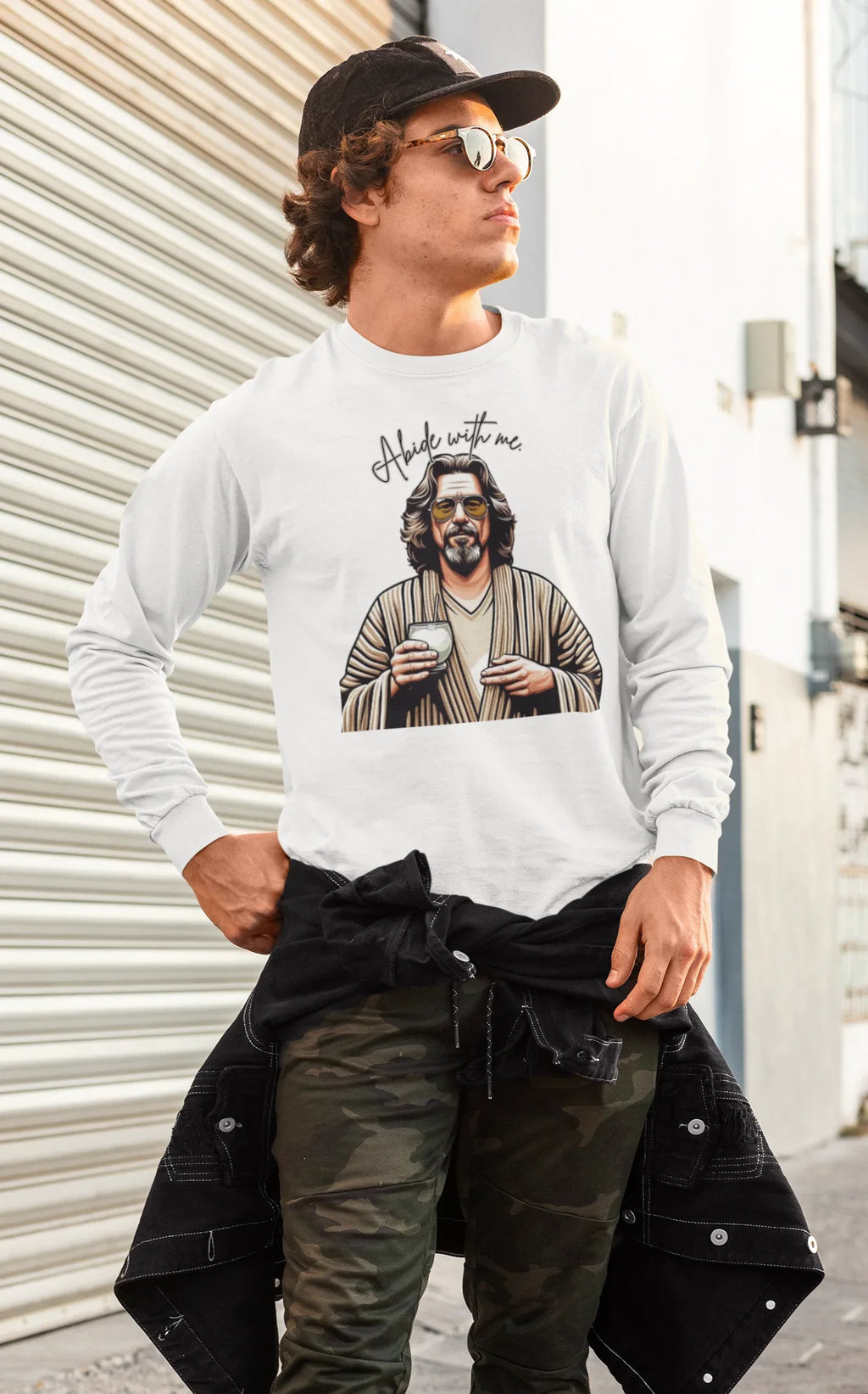 Long Sleeve Tee - Abide with Me Inspirational T-Shirt - Alley Crafters