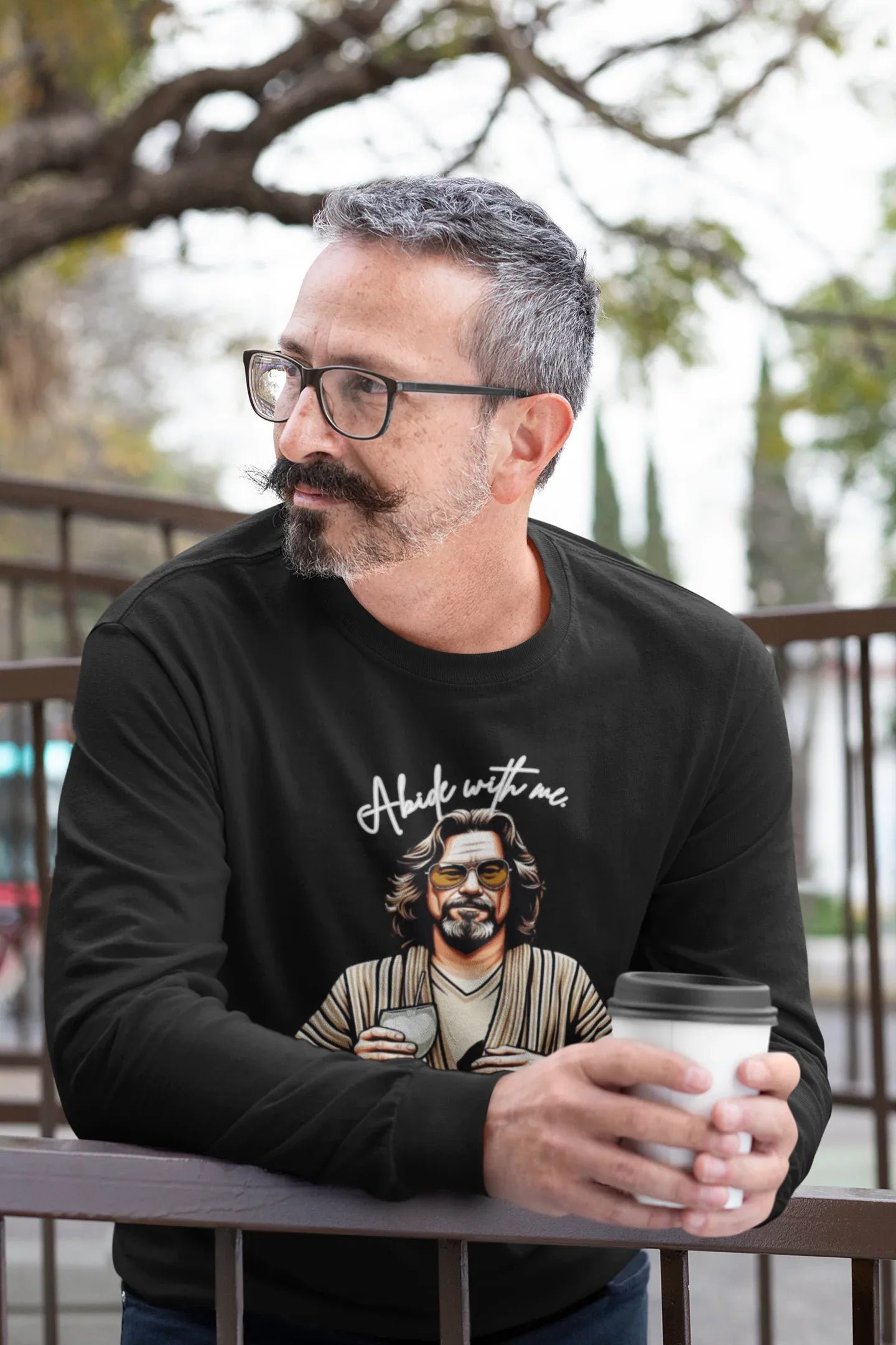 Long Sleeve Tee - Abide with Me Inspirational T-Shirt - Alley Crafters